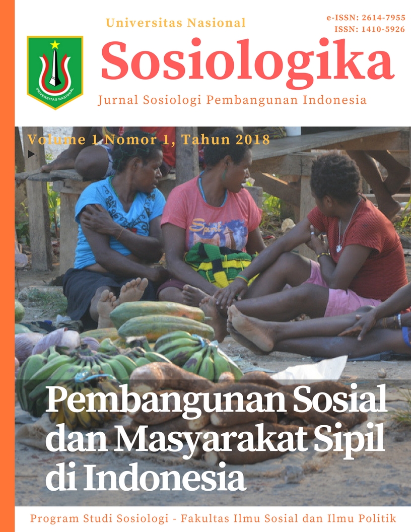 					View Vol. 1 No. 1 (2018): Pembangunan Sosial dan Masyarakat Sipil di Indonesia
				